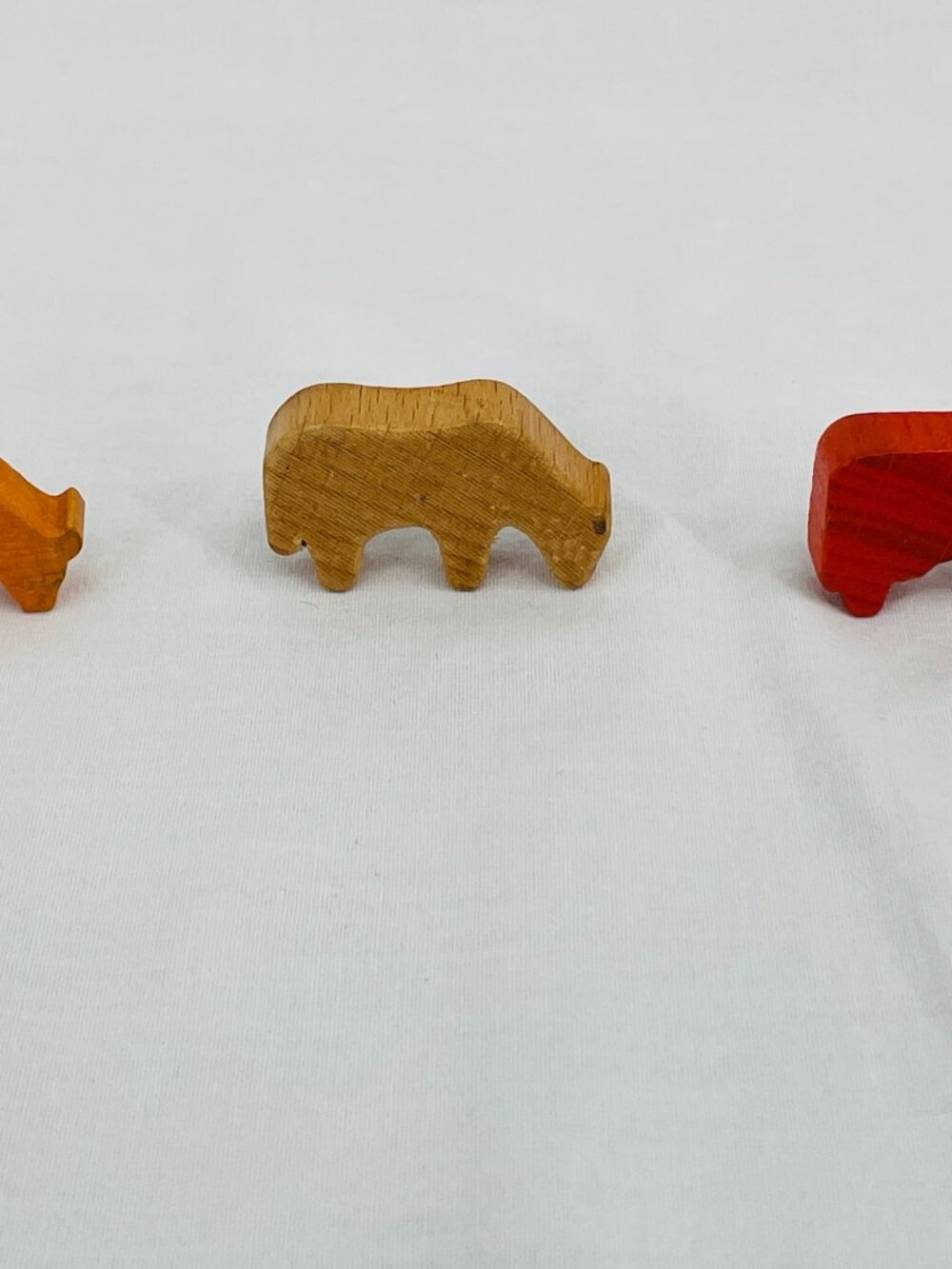 Vintage Handcrafted 1980s Wooden Multicolor Cow Set